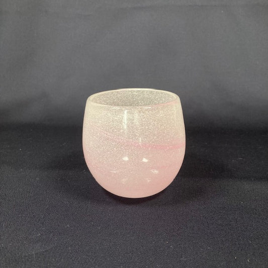 Ryukyu Glass | White and pure pink | φ6.8cm / 2.67inch *H8cm / 3.14inch - FREE SHIPPING