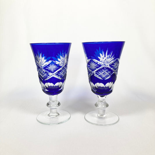 Kiriko Glasses[切り子グラス] | Blue | No.J002 - FREE SHIPPING